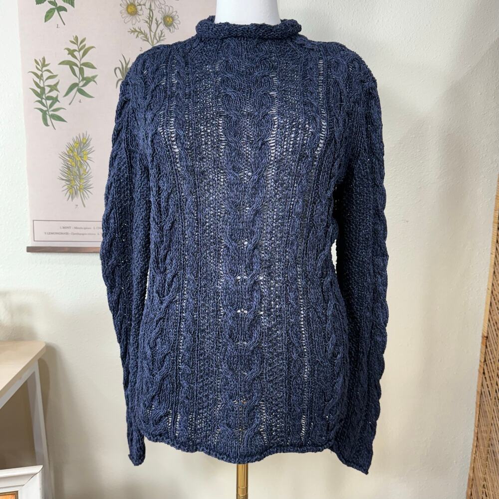 Vintage Ralph Lauren LRL Cable Knit Pullover Sweater Fisherman Cottage Cabin L